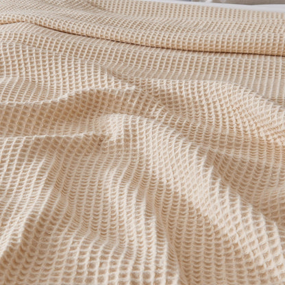 100% Cotton Waffle Weave Blanket - Mikala Collection by Great Bay Home