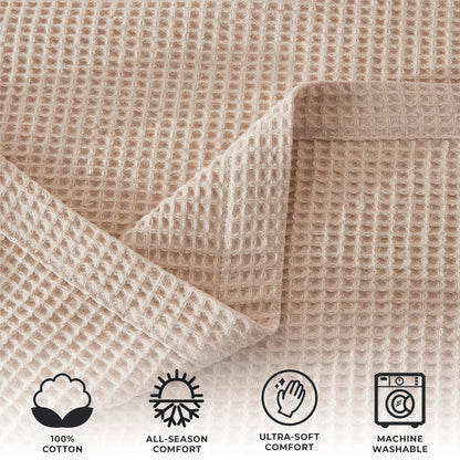 100% Cotton Waffle Weave Blanket - Mikala Collection by Great Bay Home
