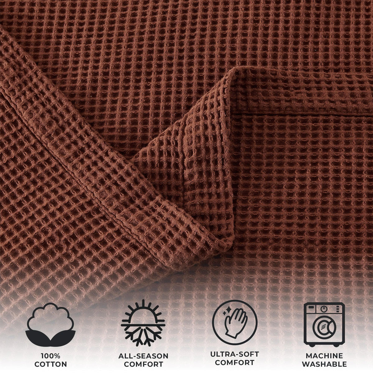 100% Cotton Waffle Weave Blanket - Mikala Collection by Great Bay Home