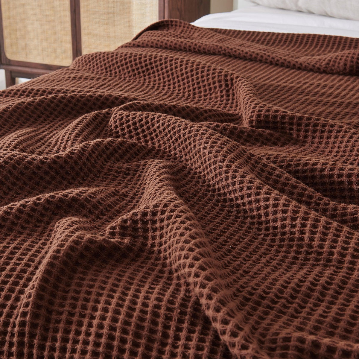 100% Cotton Waffle Weave Blanket - Mikala Collection by Great Bay Home