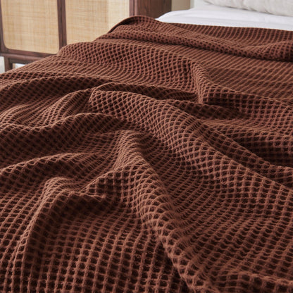100% Cotton Waffle Weave Blanket - Mikala Collection by Great Bay Home