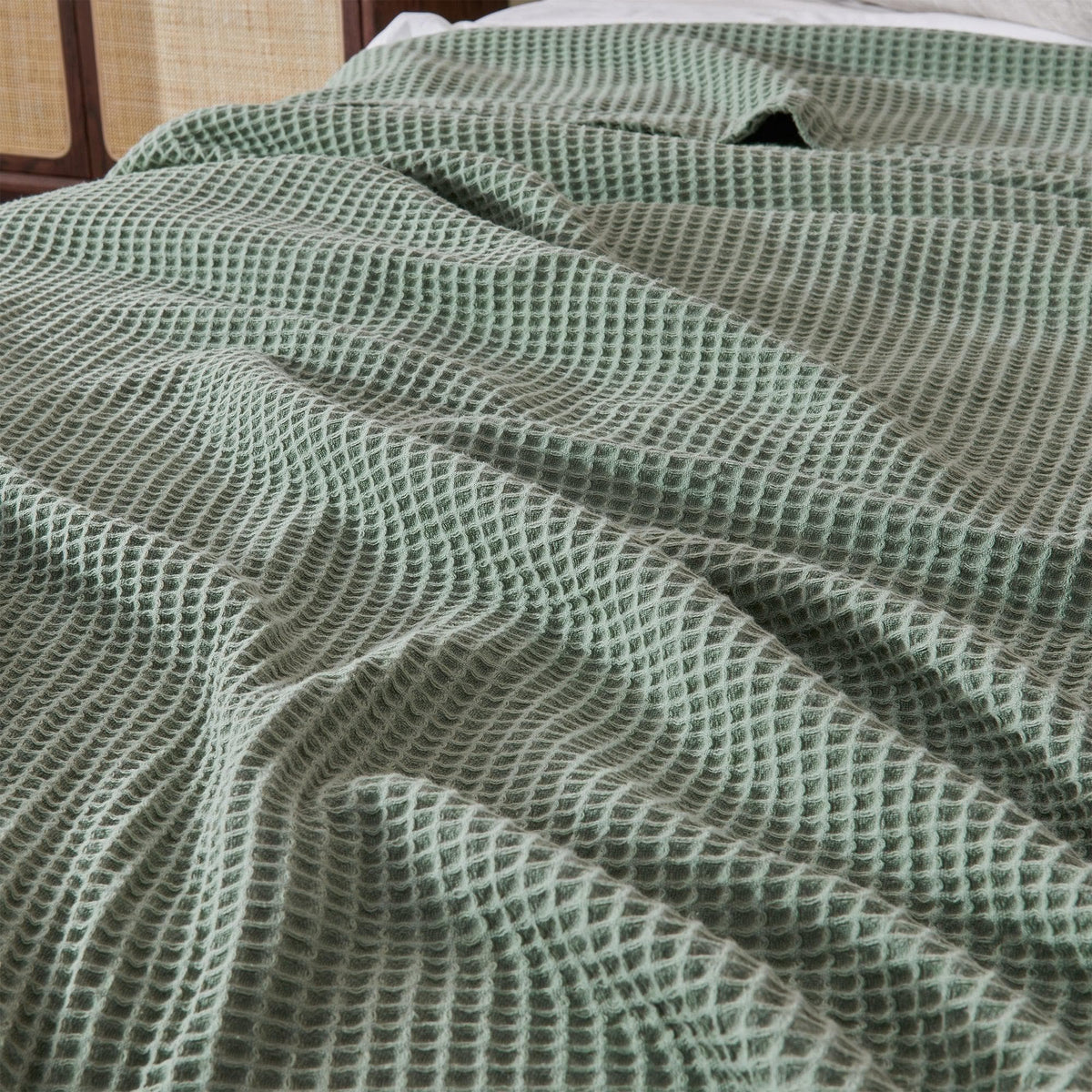 100% Cotton Waffle Weave Blanket - Mikala Collection by Great Bay Home