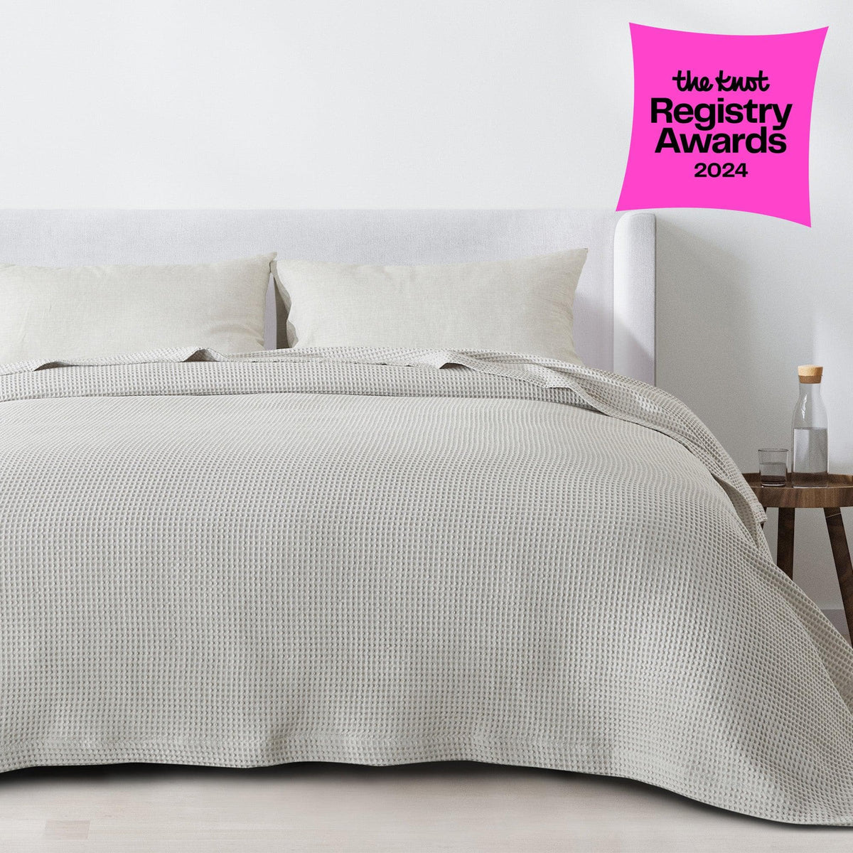 100% Cotton Waffle Weave Blanket - Mikala Collection by Great Bay Home