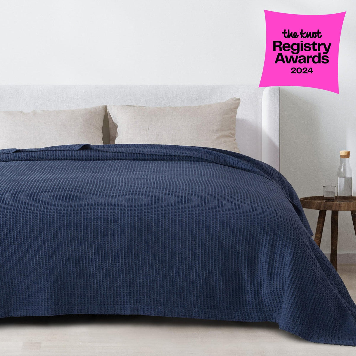 100% Cotton Waffle Weave Blanket - Mikala Collection by Great Bay Home