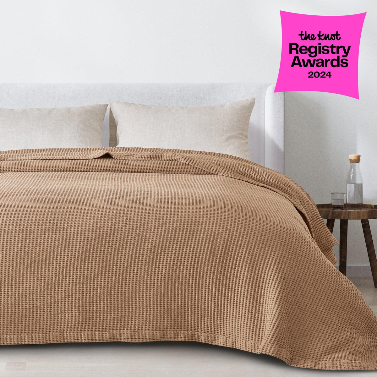 100% Cotton Waffle Weave Blanket - Mikala Collection by Great Bay Home