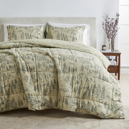 Reversible Christmas Comforter and Sham Set - Holiday / Lodge Odette Collection by Great Bay Home