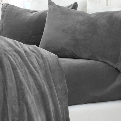 Solid Plush Sheet - Velvet Luxe Collection by Great Bay Home