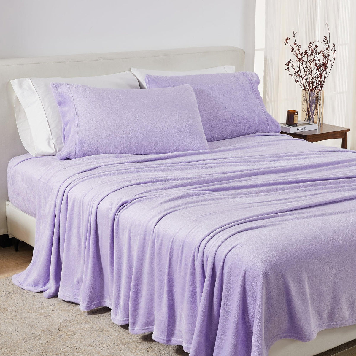 Solid Plush Sheet - Velvet Luxe Collection by Great Bay Home