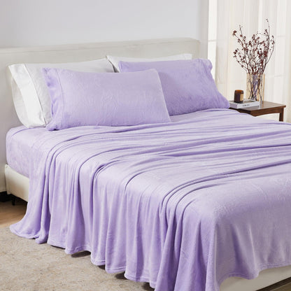 Solid Plush Sheet - Velvet Luxe Collection by Great Bay Home