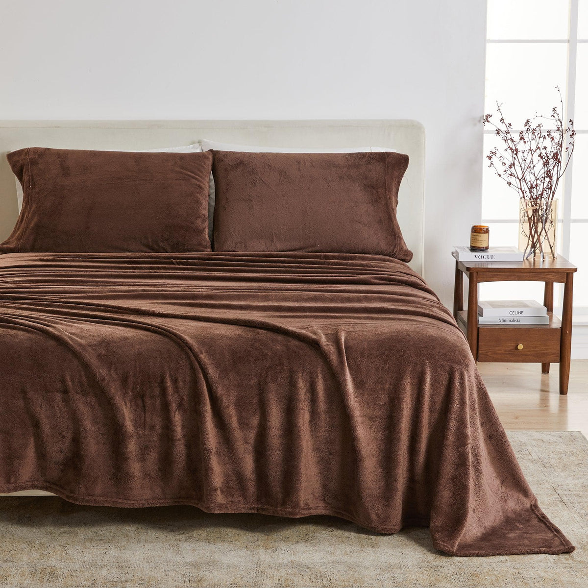 Solid Plush Sheet - Velvet Luxe Collection by Great Bay Home