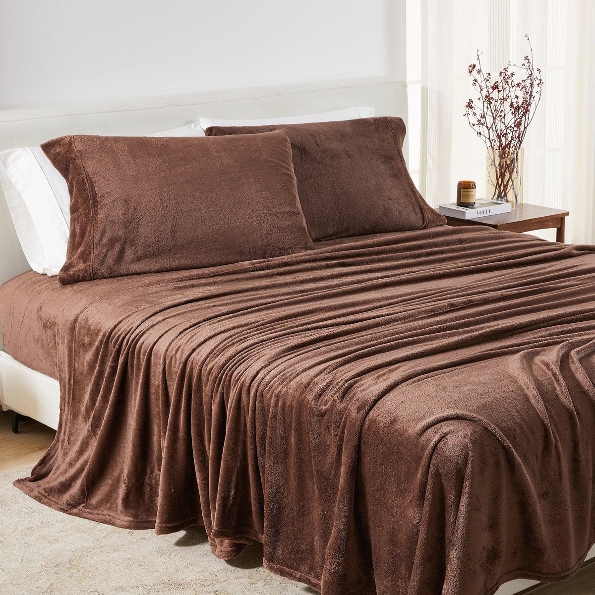 Solid Plush Sheet - Velvet Luxe Collection by Great Bay Home
