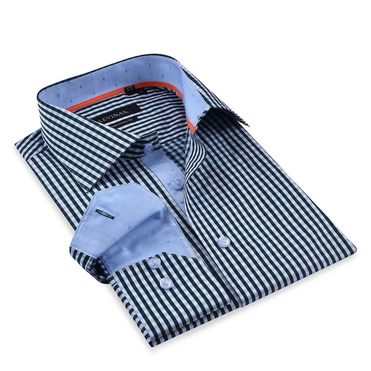 Green Signature Shirt // - Contemporary Fit - contrast trimming - final sale - Size SmallShirts & TopsTorqelo.com