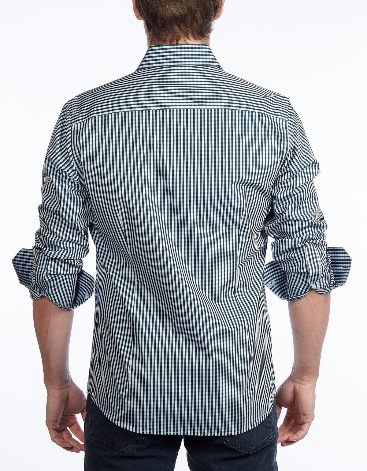 Green Signature Shirt // - Contemporary Fit - contrast trimming - final sale - Size SmallShirts & TopsTorqelo.com