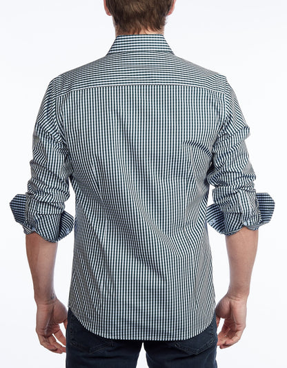Green Signature Shirt // - Contemporary Fit - contrast trimming - final sale - Size SmallShirts & TopsTorqelo.com