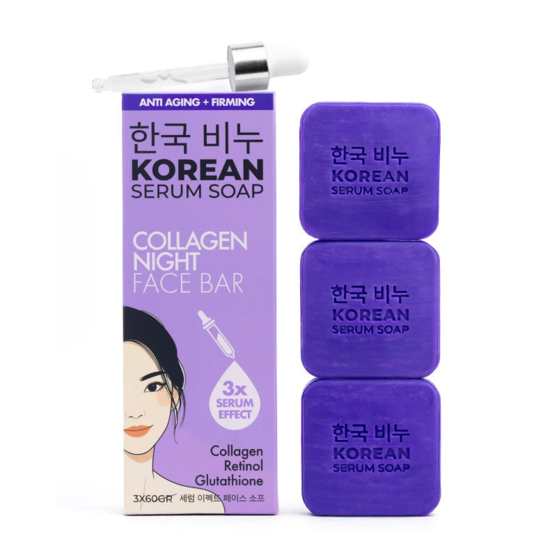 Greenlabel Korean Serum Soap Collagen Night Face Bar 3x60g by Beauty Care Bag