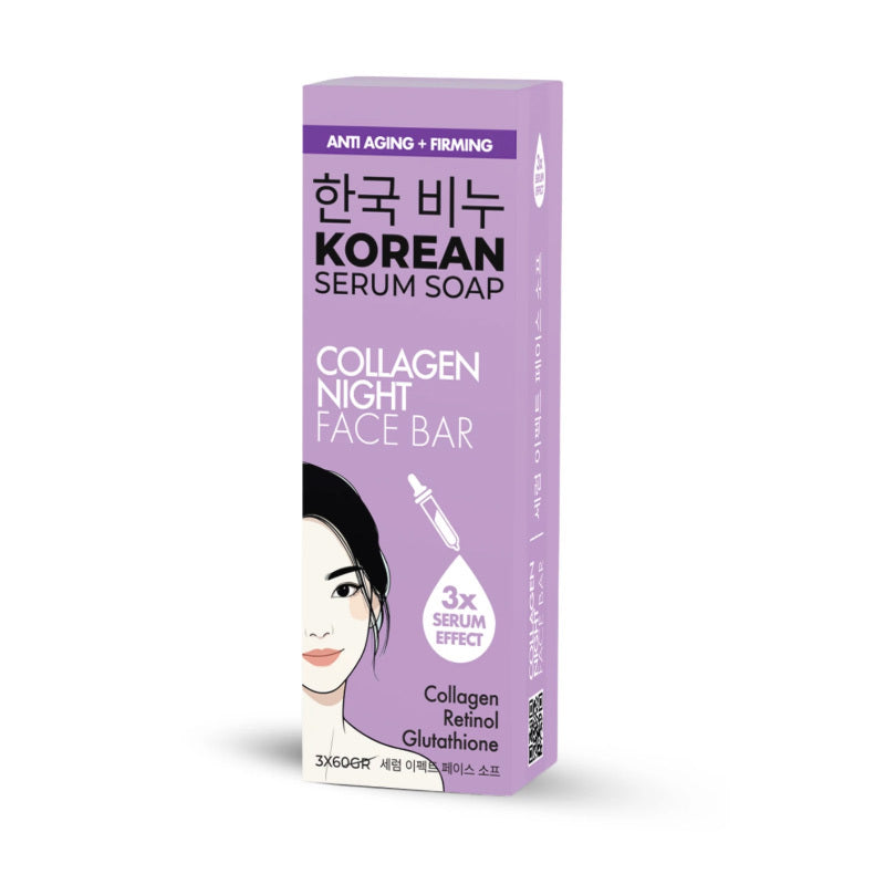 Greenlabel Korean Serum Soap Collagen Night Face Bar 3x60g by Beauty Care Bag
