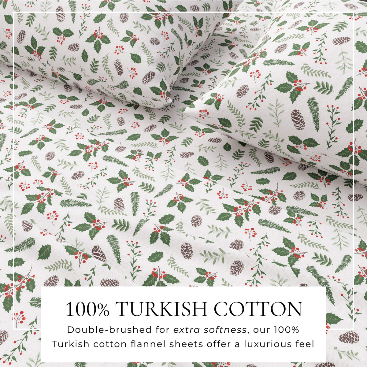 Turkish Cotton Christmas Flannel Sheet Set - Whittaker Collection by Great Bay Home