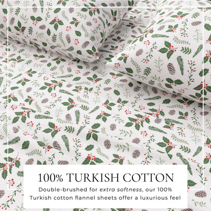 Turkish Cotton Christmas Flannel Sheet Set - Whittaker Collection by Great Bay Home
