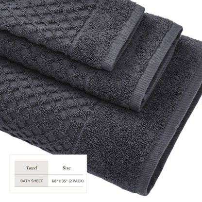 Cotton Diamond Waffle Weave Bath Towel Set - Grayson Collection by Great Bay Home