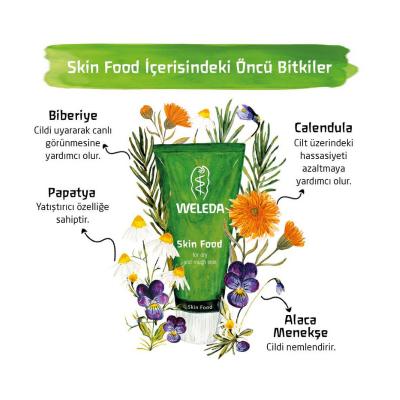 Weleda Skin Food: Intense Hydration & Nourishment for Dry, Damaged Skin | Natural Moisturizing Cream for Face, Hands, Elbows & Cracked Heels (2.54 fl oz) by Beauty Care Bag