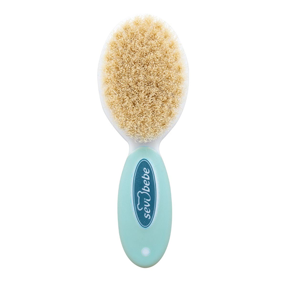 Sevi Bebe Baby Hair Brush and Comb Set - Natural Bristle, Gentle Grooming for Newborns by Beauty Care Bag