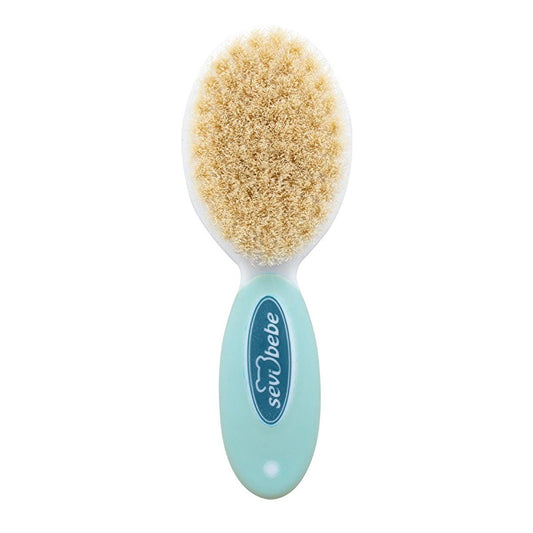 Sevi Bebe Baby Hair Brush and Comb Set - Natural Bristle, Gentle Grooming for Newborns by Beauty Care Bag