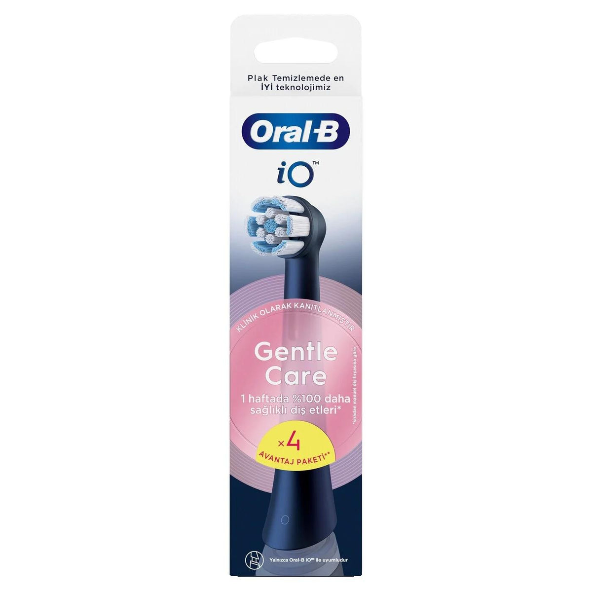 Oral-B iO Gentle Care Replacement Brush Heads Black 4-Pack by Beauty Care Bag