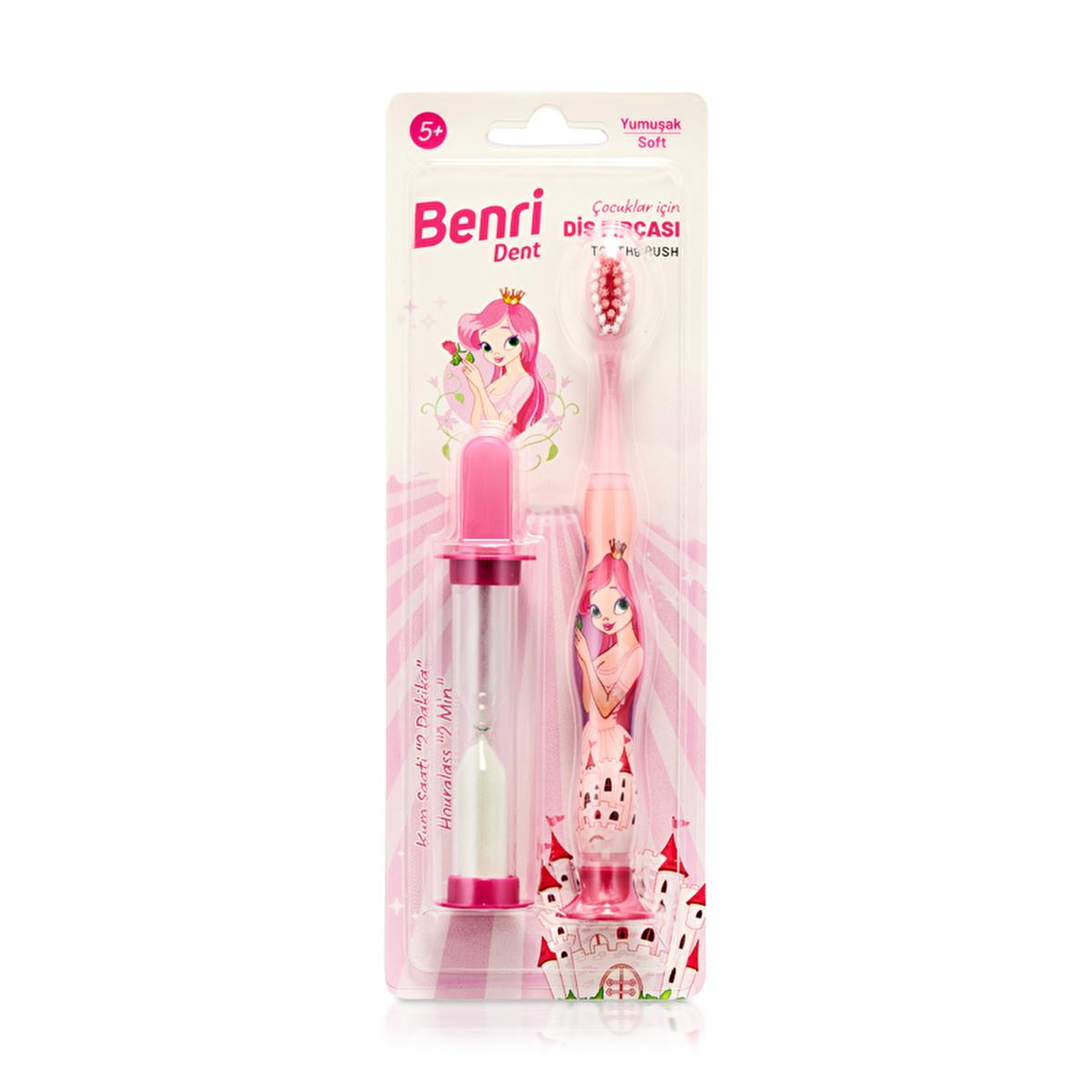 Benri Dent Children's Toothbrush with Timer - Soft Bristle, Ergonomic Handle, Gentle on Teeth and Gums by Beauty Care Bag