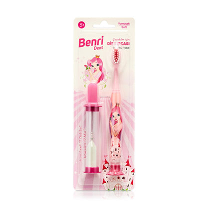 Benri Dent Children's Toothbrush with Timer - Soft Bristle, Ergonomic Handle, Gentle on Teeth and Gums by Beauty Care Bag