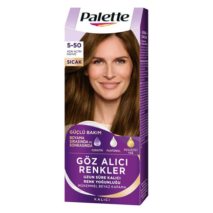Palette Glamorous Colors 550 Light Golden Brown Hair Dye 110ml by Beauty Care Bag