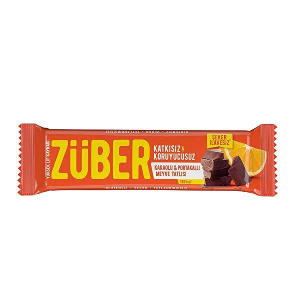 Zuber cocoa and orange flavored fruit bar, 40g