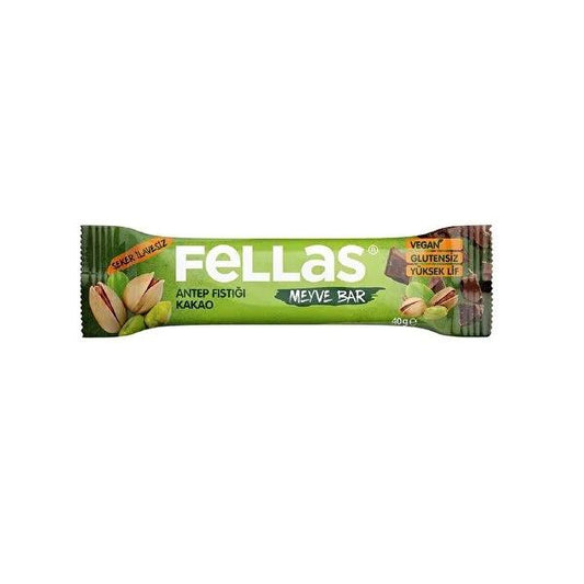 Fellas Fruit and Nut Bar Pistachio & Cacao: High Fiber, Gluten-Free, No Added Sugar - Healthy Energy Snack by Beauty Care Bag