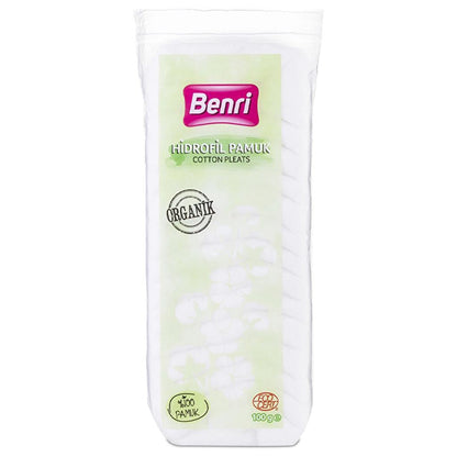 Benri Organic Hydrophilic Cotton Pads 100g by Beauty Care Bag
