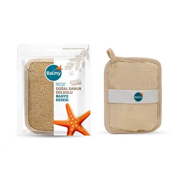 Balmy Banyo lavender scented exfoliating soap mitt