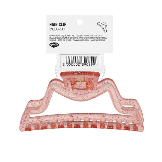 Eklips Curved Glitter Claw Clip in Orange for Secure Hold by Beauty Care Bag