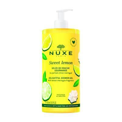 Nuxe Sweet Lemon Delightful Shower Gel: Refreshing & Fragrant - 750ml Large Size for Long Lasting Use by Beauty Care Bag