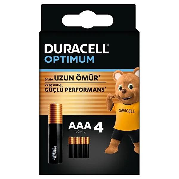 Duracell Optimum AAA Alkaline Batteries 4-Pack - Long-Lasting Power for Remote Controls, Toys, and Electronics by Beauty Care Bag