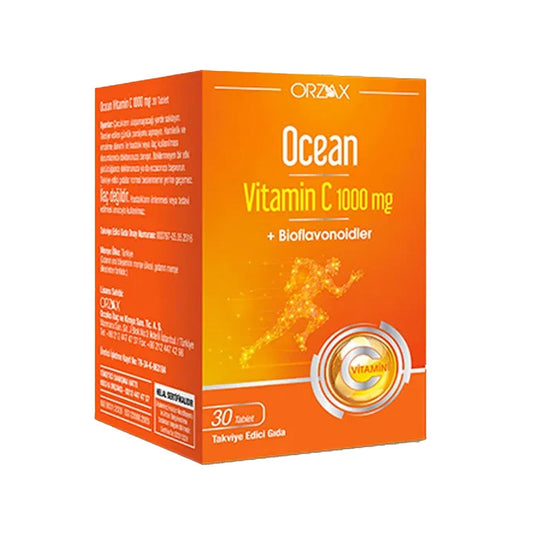 Orzax Ocean Vitamin C 1000 mg Supplement - Boost Immune System Support & Overall Health - 30 Tablets by Beauty Care Bag