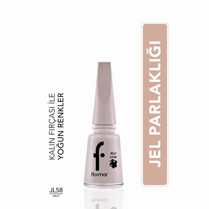 Flormar Jelly Look High-Shine Gel Effect Nail Polish JL58 Milky 11ml by Beauty Care Bag