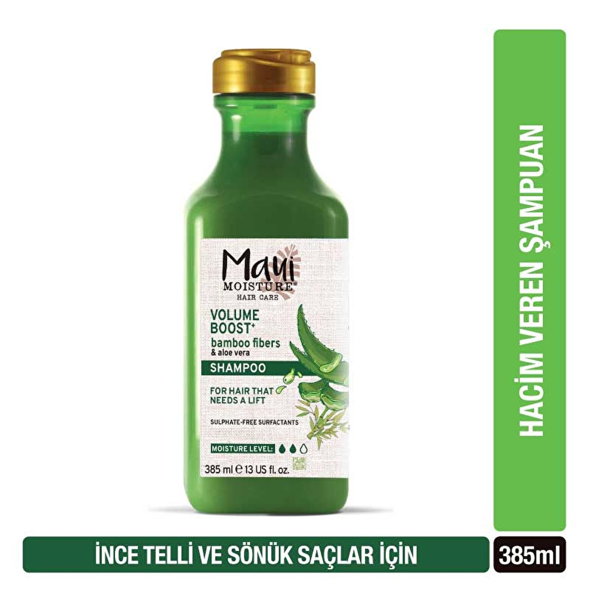 Maui Moisture Volumizing Bamboo Fiber Shampoo - Thickening Aloe Vera & Vegan Formula, Sulfate-Free - For Thin Hair & Natural Volume by Beauty Care Bag