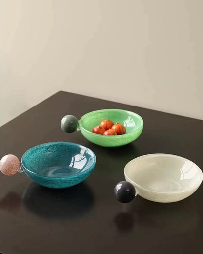 Handblown Bonbon Whimsical Salad Snack Desert Bowl, Eclectic by Inspecial Home