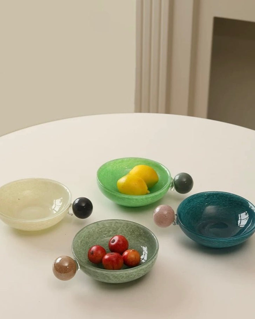 Handblown Bonbon Whimsical Salad Snack Desert Bowl, Eclectic by Inspecial Home