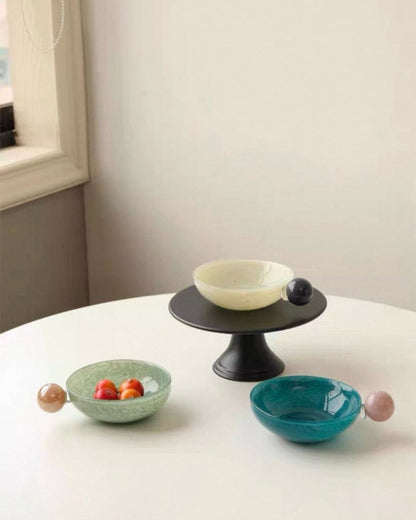 Handblown Bonbon Whimsical Salad Snack Desert Bowl, Eclectic by Inspecial Home
