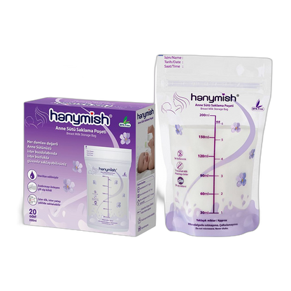 Hanymish Breast Milk Storage Bags with Double Zipper 200 ml by Beauty Care Bag