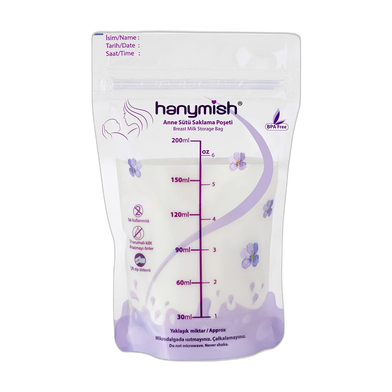 Hanymish Breast Milk Storage Bags with Double Zipper 200 ml by Beauty Care Bag