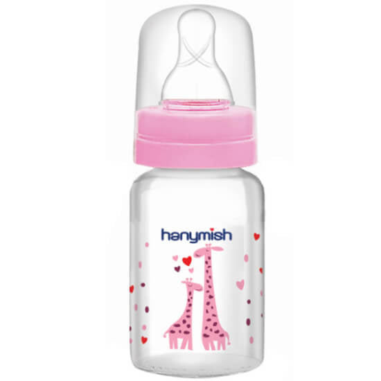 Hanymish Glass Baby Bottle for Easy Feeding 125 ml by Beauty Care Bag