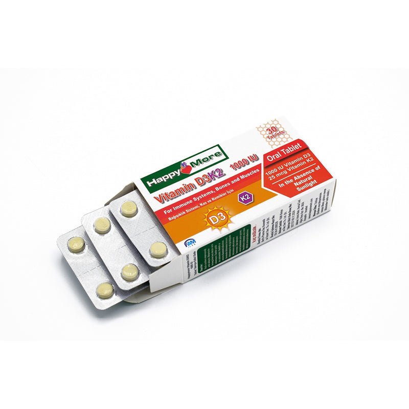 Happymore Vitamin D3 & K2 Daily Supplement - 30 TabletsSupplementsTorqelo.com