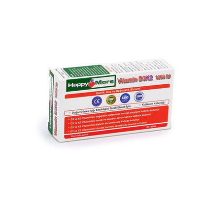 Happymore Vitamin D3 & K2 Daily Supplement - 30 TabletsSupplementsTorqelo.com
