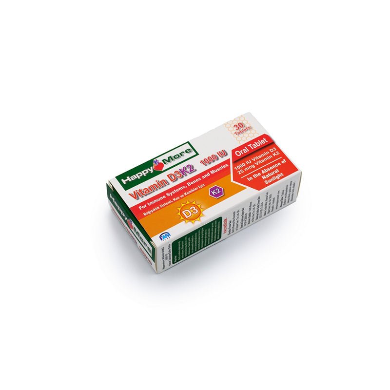 Happymore Vitamin D3 & K2 Daily Supplement - 30 TabletsSupplementsTorqelo.com