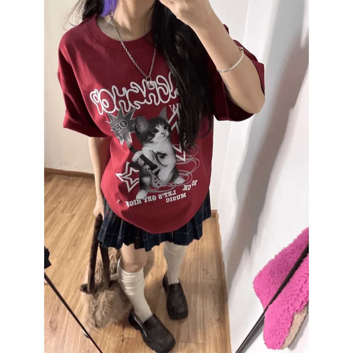 Harajuku Punk Cat Print T-ShirtT-ShirtsTorqelo.com